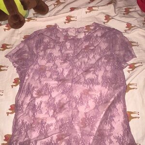 Transparent Lace Blouse - Lavender